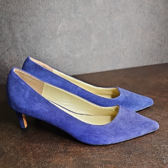 Prada Shoes - Prada Blue Suede Kitten Heels